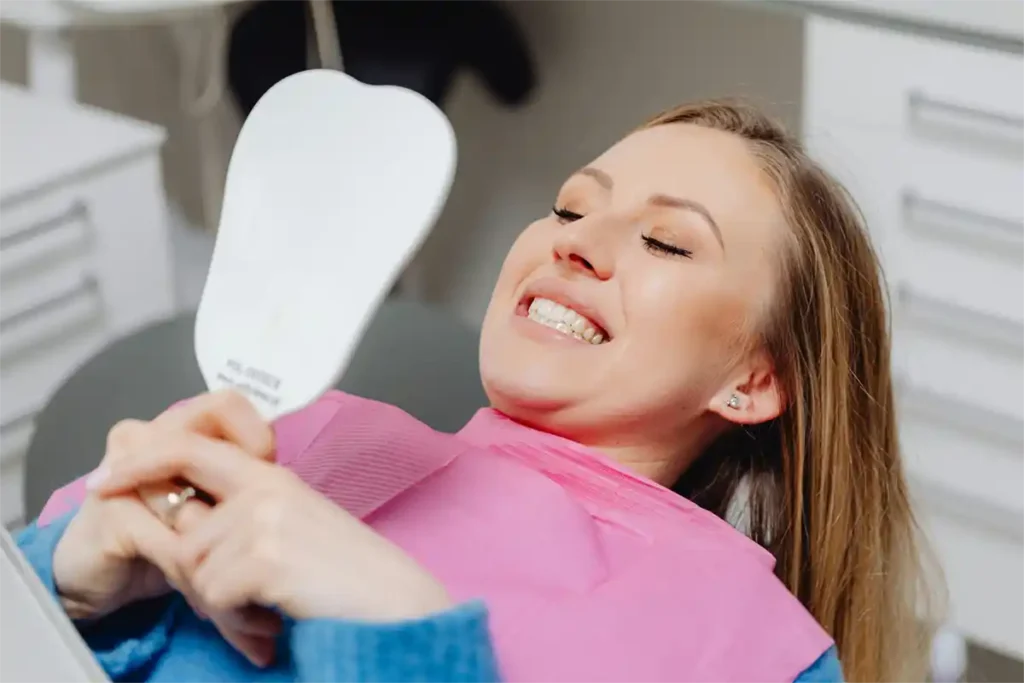girl after teeth whitening treatment