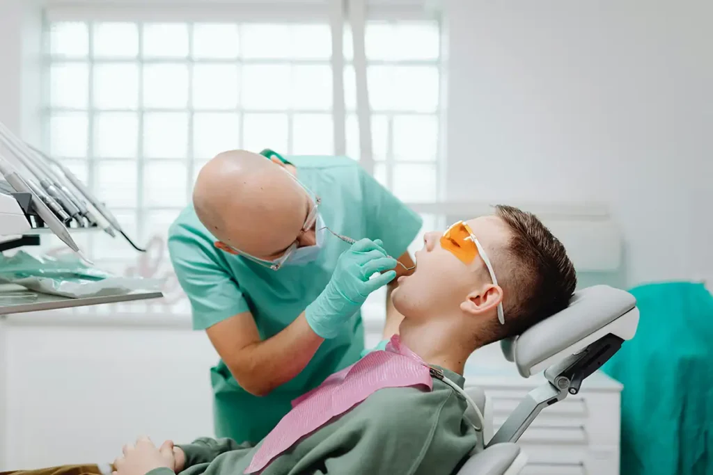 petient getting crowns dental treatment in South Kensington