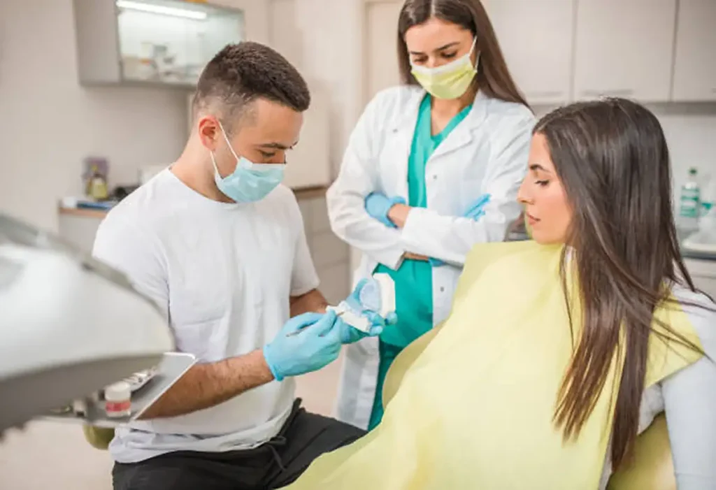 girl during emergency dental treatment